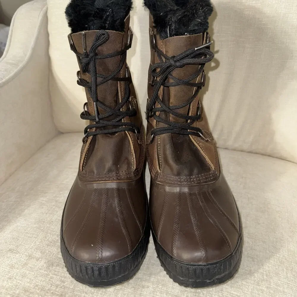 REI Sorel Badger Men Leather Waterproof Winter Insulated Snow Boots Canada Sz 10